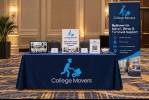 College Movers information booth at a community event