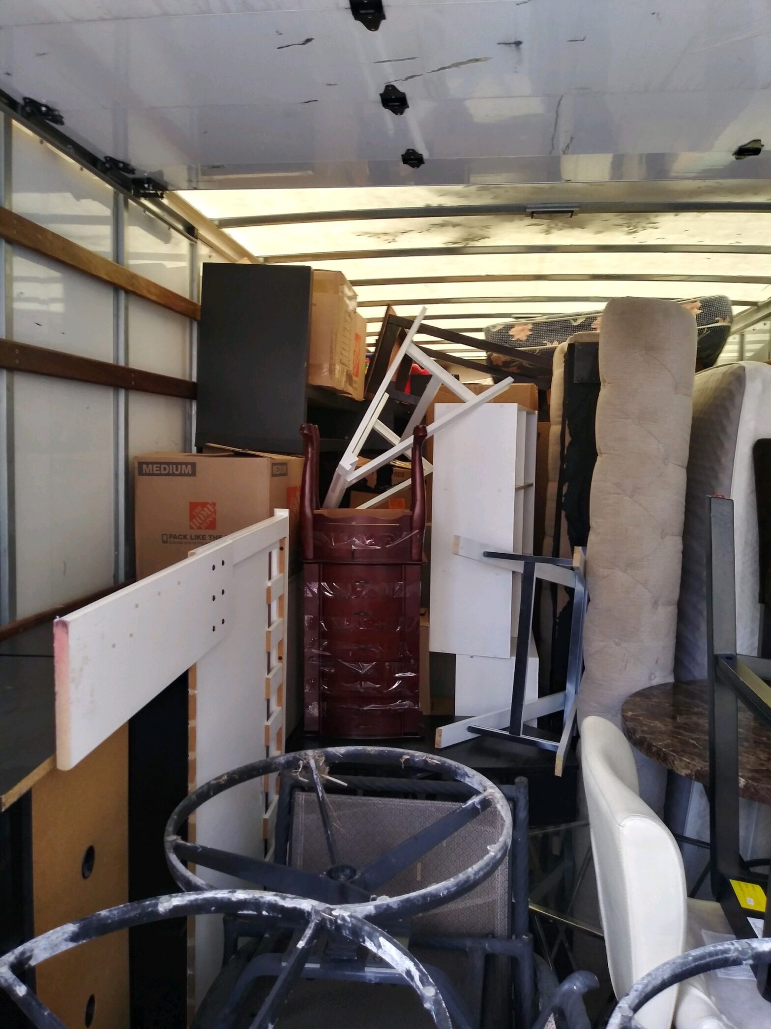 Moving truck fully packed by College Movers